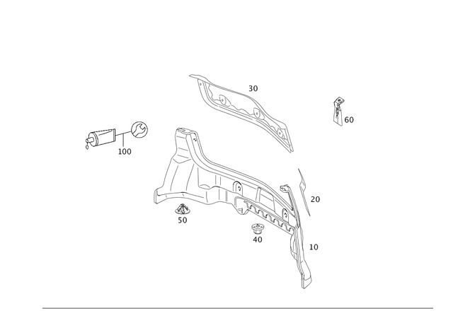 2216200478 - Cowl, Front Panel: Partition for Mercedes-Benz: 250, 300S, CL550, CL600, CL63 AMG, CL65 AMG, S350, S400, S500, S550, S600, S63 AMG Image image