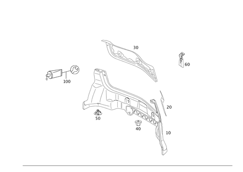 Engine Compartment Partition Panel, Wheelhouse Attachment Parts for 2002 Mercedes-Benz S600 #0