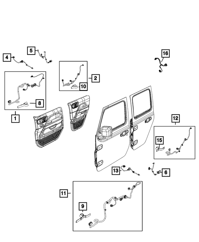 68598361AA - Electrical: Front Door Wiring for Mopar Image