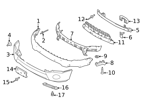 Bumper & Components - Front for 2016 Ford Expedition #0
