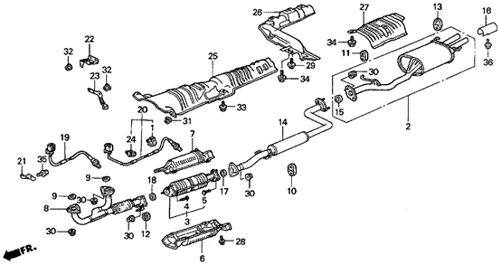 Exhaust Pipe (2) for 1997 Acura CL #0