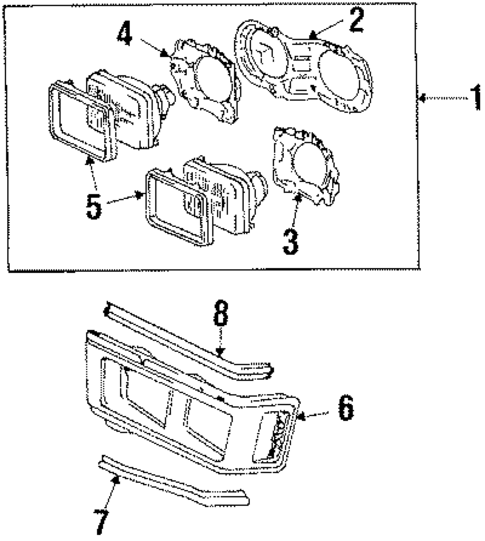 Headlamp Components for 1986 Toyota Van #2