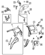 5115210AB - Body Sheet Metal Except Doors: Wheelhouse Plate, Right for Mopar Image