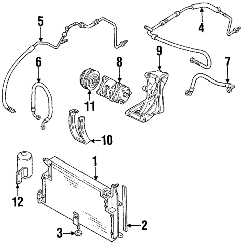 Condenser, Compressor & Lines for 1990 Volkswagen Passat #0