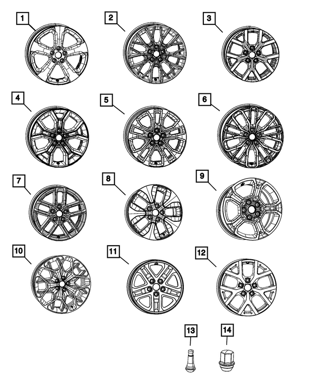68625678AA - Wheels: Aluminum Wheel, Front Or Rear for Jeep: Grand Cherokee Image