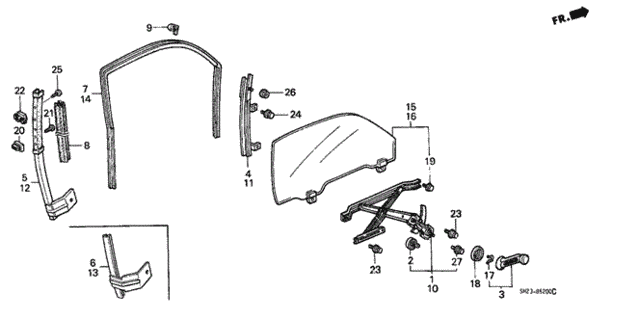 Door Window for 1991 Honda CRX #0