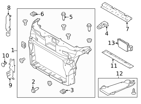 Radiator Support for 2012 Ford Explorer #0