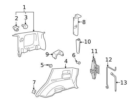 Interior Trim - Quarter Panels for 2003 Suzuki Grand Vitara #0