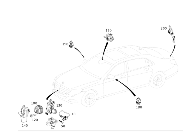 2225458500 - Electrical System: Console for Mercedes-Benz: Maybach S550, Maybach S560, Maybach S600, Maybach S650, S450, S550, S560, S600 Image image