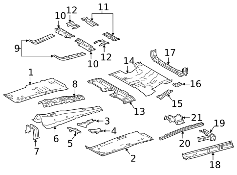 Floor & Rails for 2020 Lexus NX300 #0