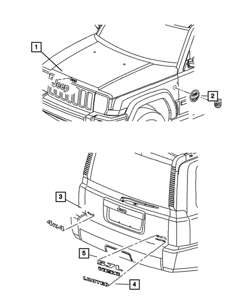 Nameplates for 2006 Jeep Commander #0