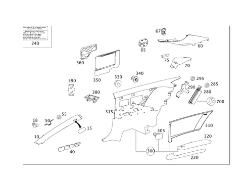 Paneling for a, B, C and D-Pillars for 2006 Mercedes-Benz CL65 AMG #0