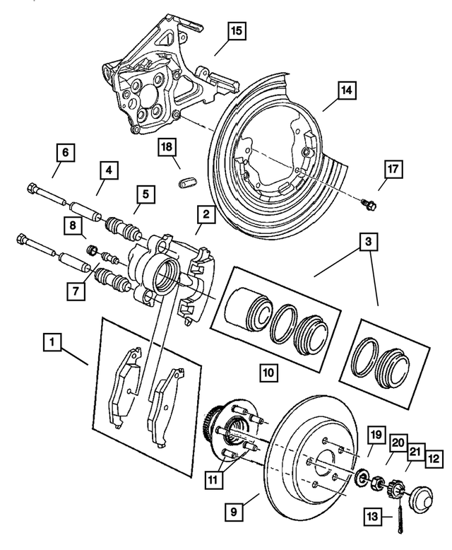 5011631AB - Service Brakes: Brake Pads for Chrysler: 300M, Concorde | Dodge: Intrepid Image