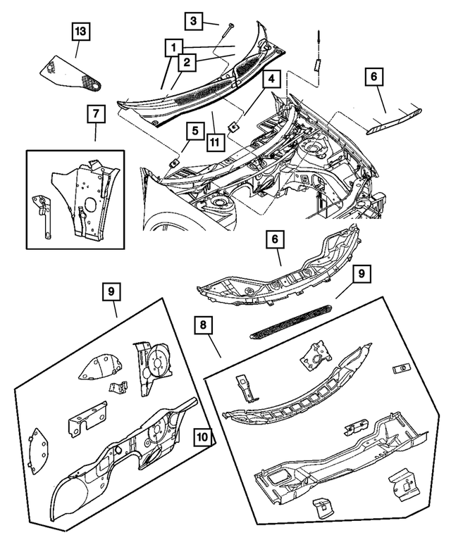 « 6031869 – Body Sheet Metal Except Doors : A Emboîter Ecrou pour Mopar Image »