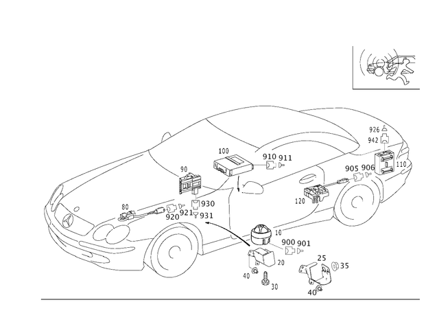 1718205326 - Electrical System: Alarm Equipment for Mercedes-Benz: 180C, C230, C240, C280, C32 AMG, C320, C350, C55 AMG, CLK320, CLK350, CLK500, CLK55 AMG, CLK550, CLK63 AMG, E320, E500, E55 AMG, SL500, SL55 AMG, SL550, SL600, SL63 AMG, SL65 AMG, SLK280, SLK300 Image image