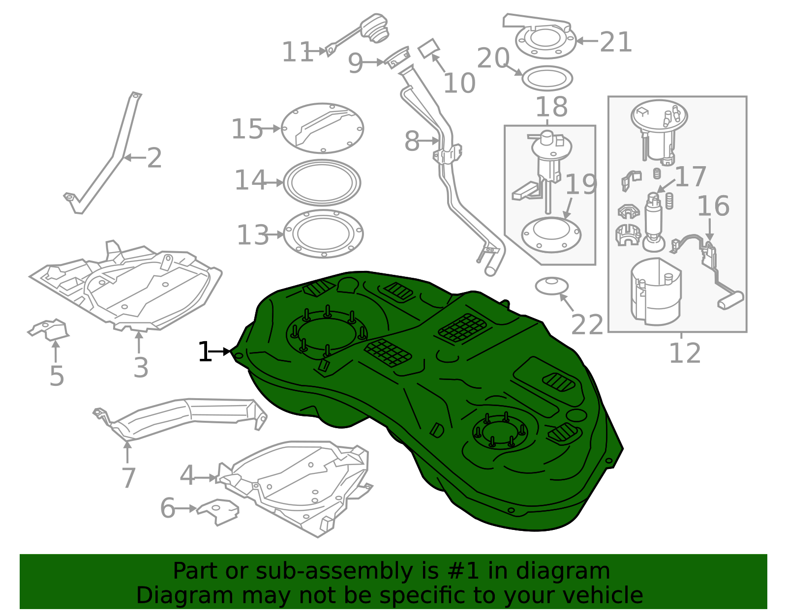 2012-2016 Subaru Impreza Fuel Tank 42012FJ021 | Subaru Parts Store