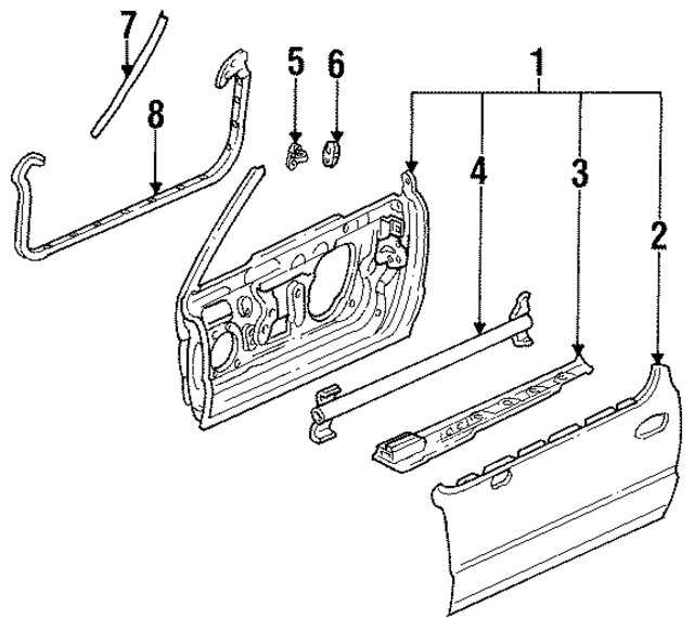 67221SR2300ZZ - : Door Reinforcement Bar for Honda Image