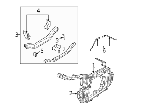 Radiator Support for 2010 Chrysler Sebring #0
