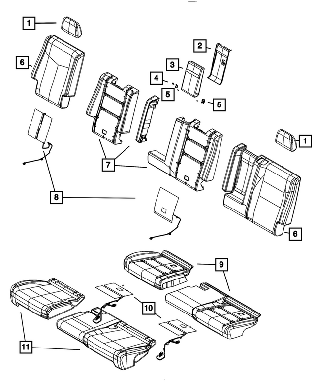 7FY59DX9AB - Interior Trim: Second Row Headrest, Outboard for Mopar Image image