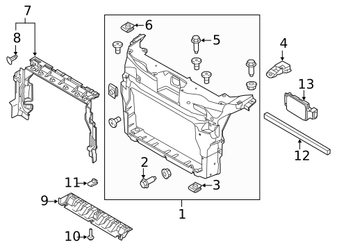 Radiator Support for 2013 Ford Police Interceptor Utility #0