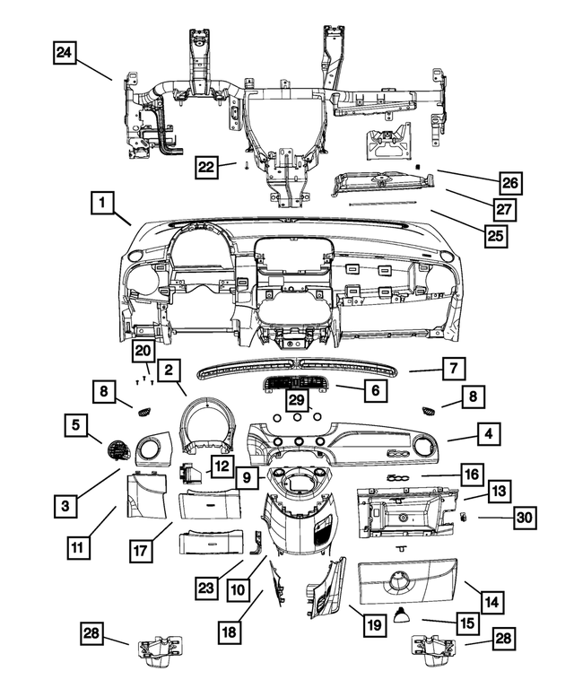 « 5VG901AUAE –  : Panneau D'instruments Encadrement pour Mopar Image »