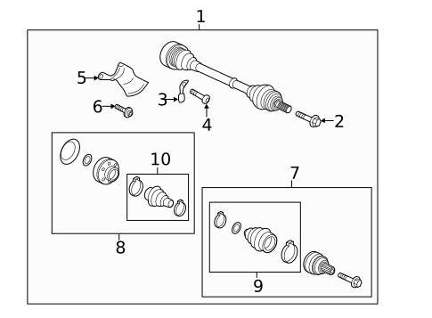 Drive Axles for 2024 Audi S8 #1