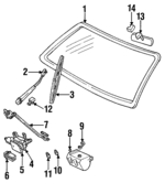 10283455 - Body: Wiper Blade for Buick: Century, Electra, LeSabre, Regal, Riviera | Cadillac: Brougham, DeVille, Eldorado, Fleetwood | Chevrolet: Blazer, C/K Pickup, Camaro, Caprice, Cavalier, Celebrity, Corvette, El Camino, G10, G20, G30, Impala, Monte Carlo, P30, R10, R20, R2500, R30, R3500, Suburban C1500, Suburban C2500, Suburban K1500, Suburban K2500, V10, V20, V30, V3500 | GMC: C1500 Pickup, C2500 Pickup, C3500 Pickup, Caballero, G1500, G2500, G3500, K1500 Pickup, K2500 Pickup, K3500 Pickup, P3500, R1500 Pickup, R2500 Pickup, R3500 Pickup, Suburban C1500, Suburban C2500, Suburban K1500, Suburban K2500, V1500, V2500, V3500, Yukon | Oldsmobile: 98, Custom Cruiser, Cutlass Calais, Cutlass Ciera, Cutlass Cruiser, Cutlass Salon, Cutlass Supreme, Delta 88, Toronado | Pontiac: 6000, Bonneville, Fiero, Firebird, Grand Prix, Parisienne, Safari Image