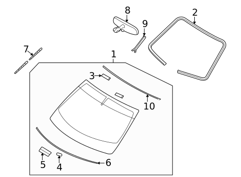 Glass - Windshield for 2009 INFINITI EX35 #0