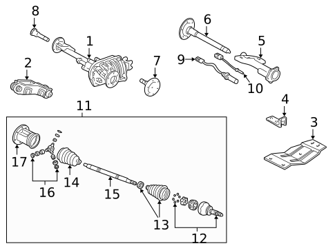 Carrier & Front Axles for 1998 GMC C2500 Pickup #0