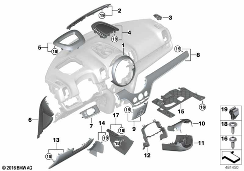 Instrument Carrier / Mounting Parts for 2019 Mini Cooper S ALL4 #0