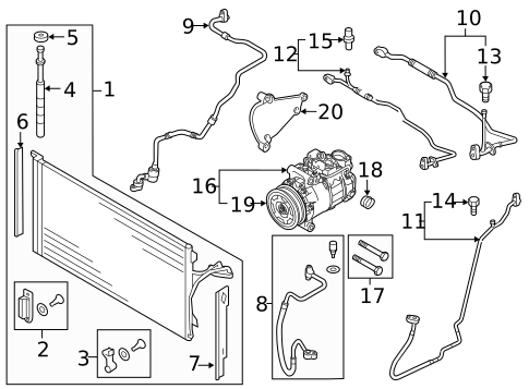 Condenser, Compressor & Lines for 2013 Audi Q7 #1