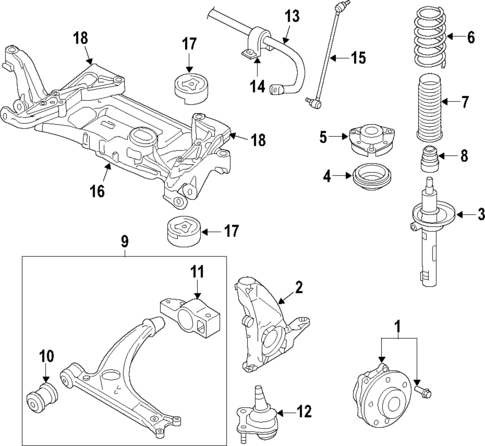 Front Suspension for 2013 Volkswagen GTI | OEM Parts Online