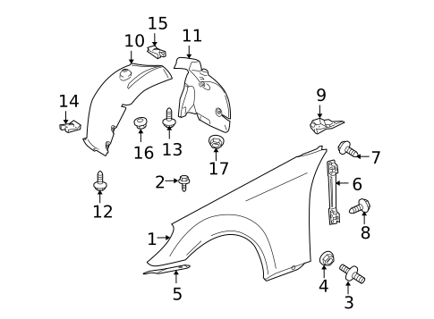 Fender & Components for 2010 Mercedes-Benz SLK55 AMG #0