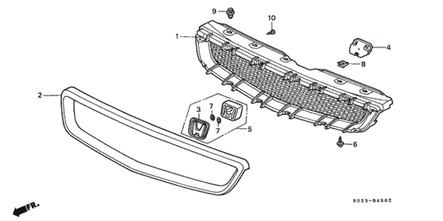 Front Grille (3) for 2000 Honda Civic #0