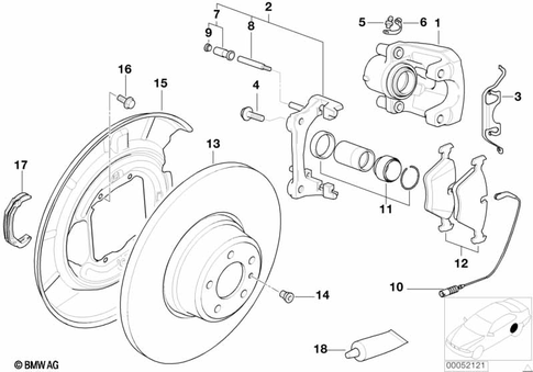 Rear Brake / Brake Pad / Wear Sensor for 1999 BMW M5 #0