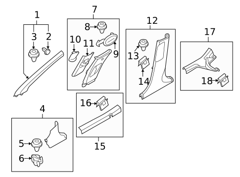 Interior Trim - Pillars for 2015 Hyundai Accent #0