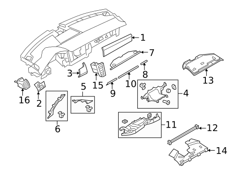 Instrument Panel Components for 2013 Porsche Panamera #1