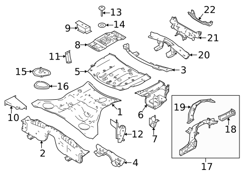Rear Floor & Rails for 2022 INFINITI Q60 #0