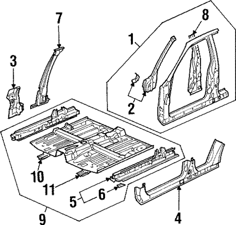 Center Pillar for 1994 Honda Accord #0