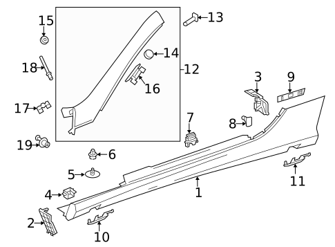Exterior Trim - Pillars for 2014 Mercedes-Benz SL65 AMG #0