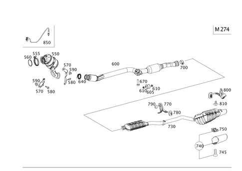 Exhaust System on 4-Cylinder Gasoline Vehicles for 2011 Mercedes-Benz C350 #0