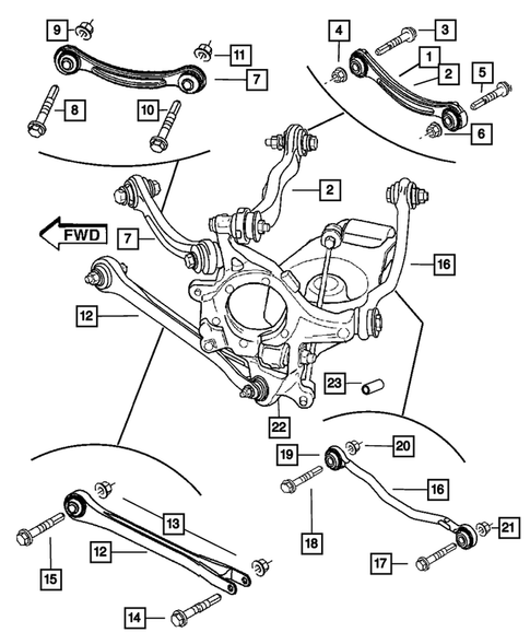 Rear Suspension and Cradle for 2010 Chrysler 300 #2