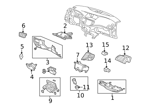 Instrument Panel Components for 2011 Acura TSX #0