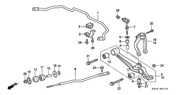 Front Lower Arm (1) for 1998 Honda Prelude #0