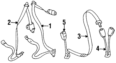 Rear Seat Belts for 1992 Volvo 240 #0
