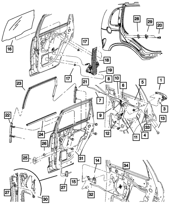 4724850AC - : Rear Door Check for Chrysler: PT Cruiser Image