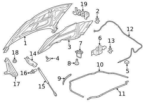 Hood & Components for 2012 Jeep Grand Cherokee #0