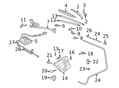 Wiper & Washer Components for 2004 Chrysler Crossfire #0