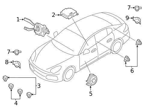 Air Bag Components for 2018 Porsche Panamera #1