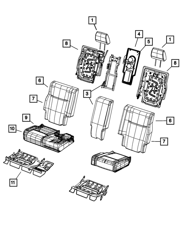 1UN15HL1AA - Interior Trim: Rear Headrest, Center for Mopar Image image